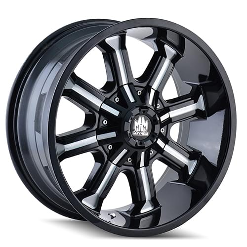 Mayhem Beast 8102 Gloss Black W/ Milled Spokes - Part Number 8102-7952M18 Mayhem Beast 8102 Gloss Black W/ Milled Spokes Photo