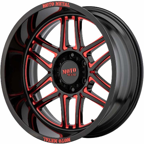 Moto Metal MO992 Folsom Gloss Black Red Milled Photo