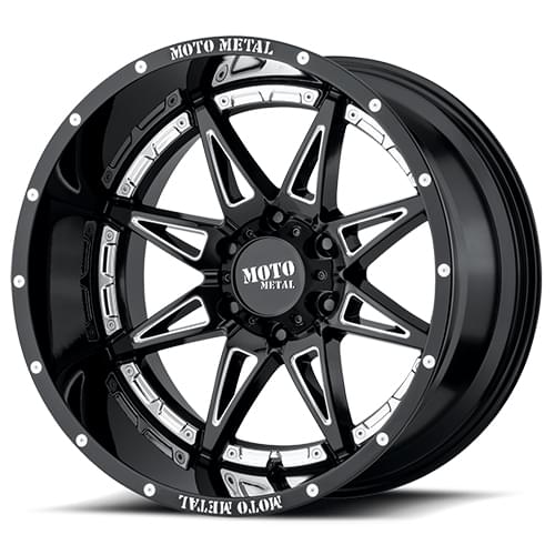 Moto Metal MO993 Hydra Gloss Black W/ Milled Spokes Wheels 8x6.5 