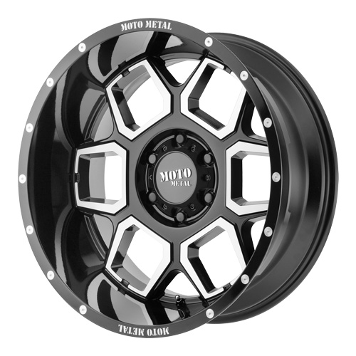 Moto Metal MO981 Gloss Black W/ Machined Face Wheels 5x5 - 20x12 