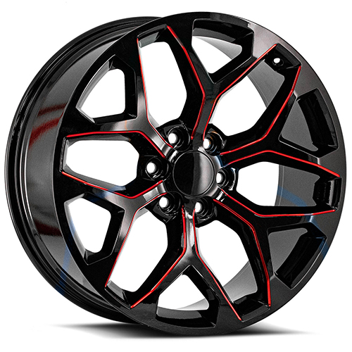 OE Revolution G-09 Gloss Black Red Milled Photo
