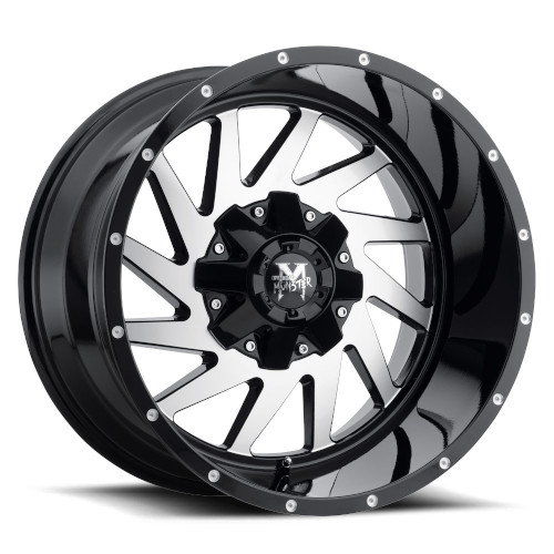 Off-Road Monster M12 Gloss Black Machined - Part Number M12060702GBM Off-Road Monster M12 Gloss Black Machined Photo