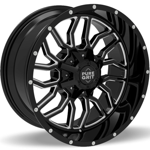 Pure Grit Offroad PG103 Ambition Gloss Black Milled - Part Number PG103201206910-44GBM Pure Grit Offroad PG103 Ambition Gloss Black Milled Photo