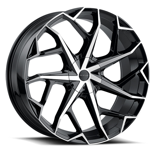 Prive Lux PL18 Gloss Black With Machined Face - Part Number PL18-2410Y30UB Prive Lux PL18 Gloss Black With Machined Face Photo