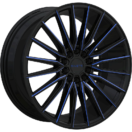 Ravetti M18 Black With Blue Milled Accents - Part Number RAV-M18-8813BWBL Ravetti M18 Black With Blue Milled Accents Photo