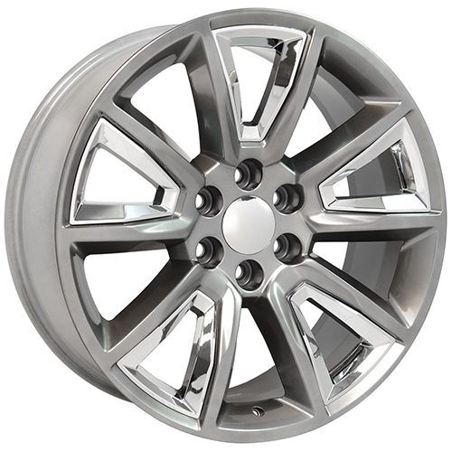 Replica Wheel Chevrolet Tahoe CV73 Hyper Black W/ Chrome Inserts