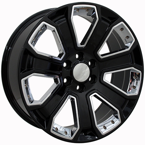 OE Wheels Chevrolet Silverado CV93 Gloss Black W/ Chrome Inserts - Part Number CV93-20085-6550-31B-ic OE Wheels Chevrolet Silverado CV93 Gloss Black W/ Chrome Inserts Photo