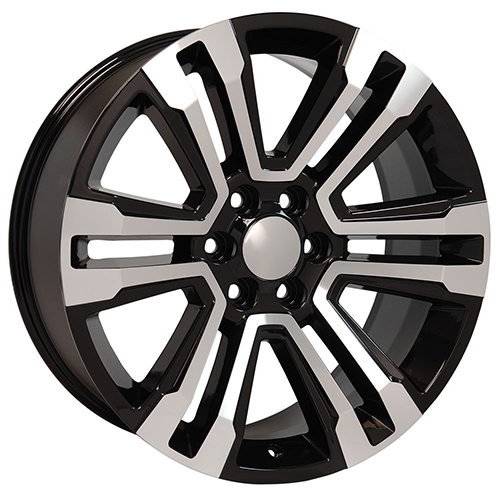 OE Wheels GMC Yukon CV44 Black Machined Photo