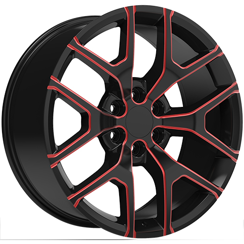 Replica Wheels REP288 Black W/ Red Milled Accents