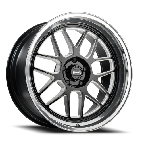 Ridler 611 Gloss Black Milled w/ Diamond Cut Lip - Part Number 611-8873GBMD Ridler 611 Gloss Black Milled w/ Diamond Cut Lip Photo