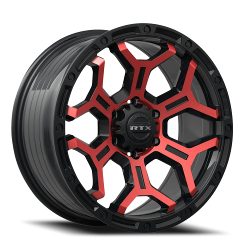 Rtx Goliath Gloss Black Machined Red Spokes - Part Number 83106 Rtx Goliath Gloss Black Machined Red Spokes Photo