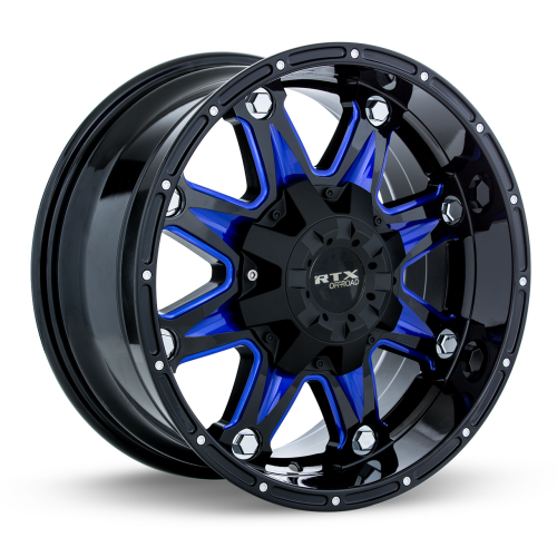 Rtx Spine Black With Milled Blue Spokes - Part Number 81869 Rtx Spine Black With Milled Blue Spokes Photo