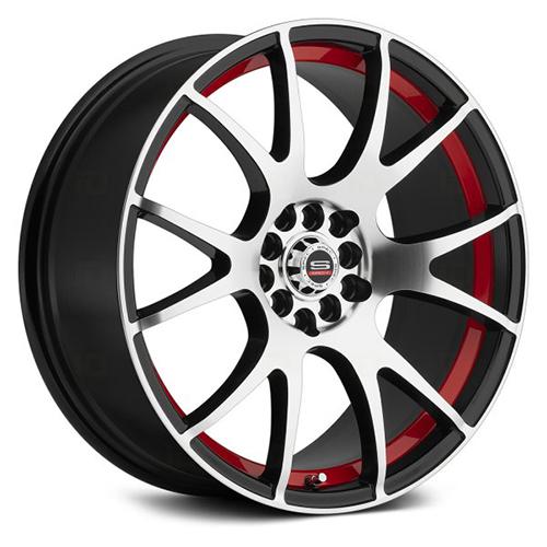 Spec-1 SP-2 Gloss Black Machined W/ Red Line - Part Number SP2S-1880938GBMR Spec-1 SP-2 Gloss Black Machined W/ Red Line Photo