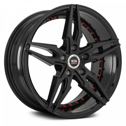 Spec-1 SP-46 Gloss Black W/ Red Rivets - Part Number SP4618801638GB Spec-1 SP-46 Gloss Black W/ Red Rivets Photo