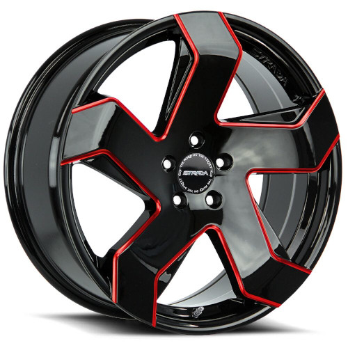 Strada Coltello S65 Gloss Black Milled Red - Part Number S65051235GBMLRE Strada Coltello S65 Gloss Black Milled Red Photo