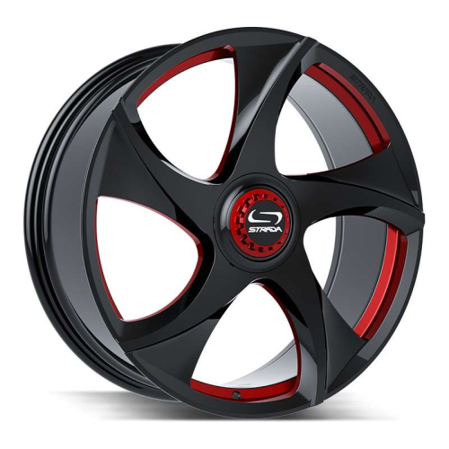 Strada Sf69 Vino Gloss Black w/ Candy Red Milling - Part Number SF6909050230GBMLR Strada Sf69 Vino Gloss Black w/ Candy Red Milling Photo
