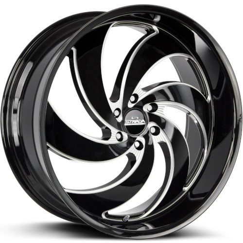 Strada Street Classics Retro 6 C06 Gloss Black Milled - Part Number C06663526GBML Strada Street Classics Retro 6 C06 Gloss Black Milled Photo