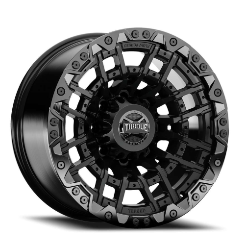 Torque Wheels Tw419R Cliffhanger Satin Black w/ Gloss Black Lip - Part Number TW419R-1890363700 Torque Wheels Tw419R Cliffhanger Satin Black w/ Gloss Black Lip Photo