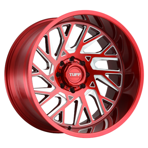 Tuff T4B Machined Candy Red Milled Left Photo