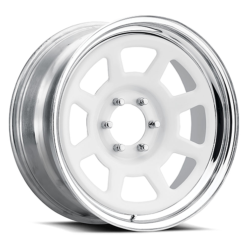 US Wheel Dlux Chrome And White