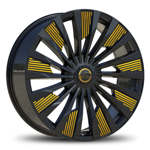 VCT Alpha Black Machined Spokes W/ Gold Clear