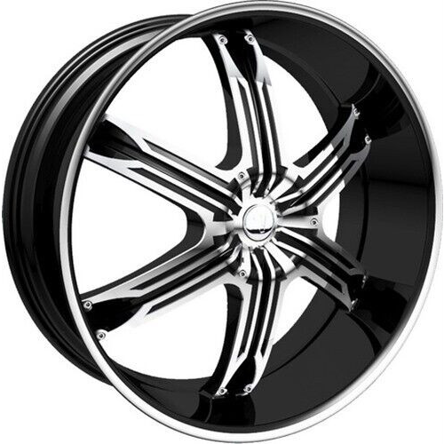 Velocity Vw935 Matte Flat Black w/ Milled Lip And Chrome Inserts Photo