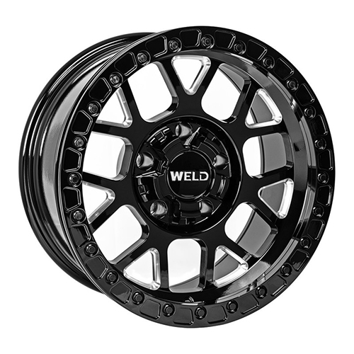 Weld Off-Road Cinch W902 Gloss Black Milled Beadlock - Part Number W90270057450 Weld Off-Road Cinch W902 Gloss Black Milled Beadlock Photo