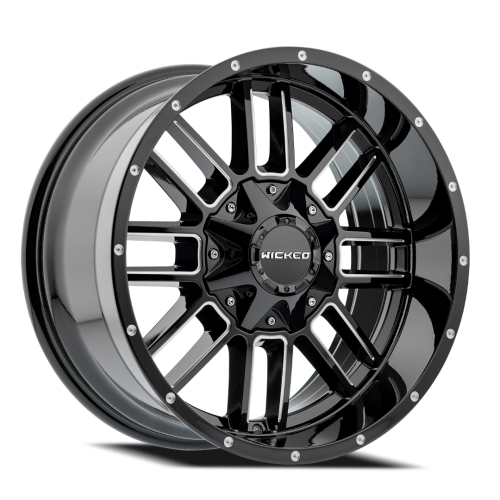 Wicked Offroad W826 Gloss Black Milled - Part Number W826200267-18GBMW Wicked Offroad W826 Gloss Black Milled Photo