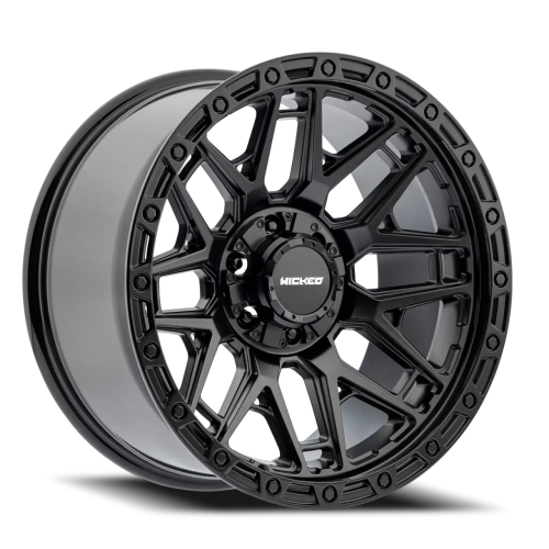 Wicked Offroad W828 Satin Black w/ Gloss Black Lip - Part Number W828200267-12GS Wicked Offroad W828 Satin Black w/ Gloss Black Lip Photo