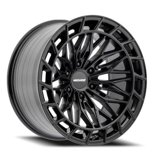 Wicked Offroad W829 Satin Black w/ Gloss Black Lip - Part Number W829200655-24GS Wicked Offroad W829 Satin Black w/ Gloss Black Lip Photo