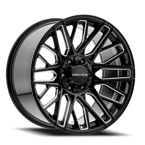 Wicked Offroad W945 Gloss Black Milled - Part Number W945200267-18GBMW Wicked Offroad W945 Gloss Black Milled Photo