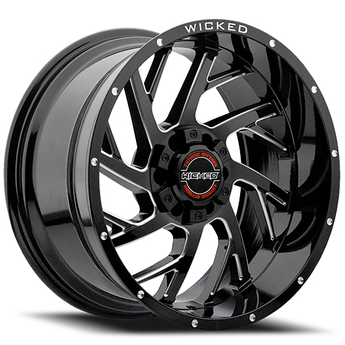 Wicked W930 Gloss Black Milled - Part Number W930290050-12GBMW Wicked W930 Gloss Black Milled Photo