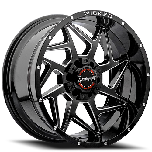 Wicked W932 Gloss Black Milled Photo