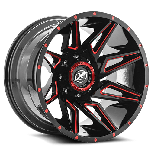 XF Offroad XF-218 Gloss Black Red Milled Photo