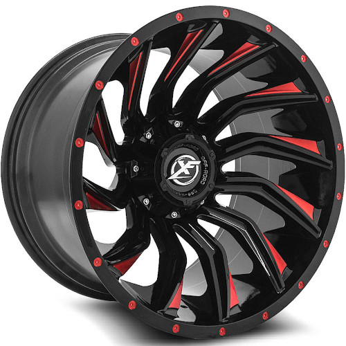 XF Offroad XF-224 Gloss Black W/ Red Milled Accents