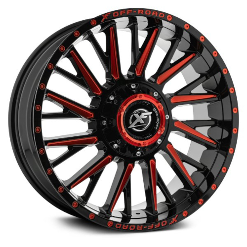 XF Offroad XF-226 Gloss Black Red Milled