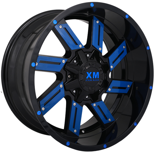 Xtreme Mudder XM319 Gloss Black Blue Inserts Photo