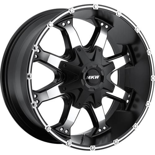 10 Offset Clearance 17x9 MKW M83 Satin Black Machined Wheel 8x165.1