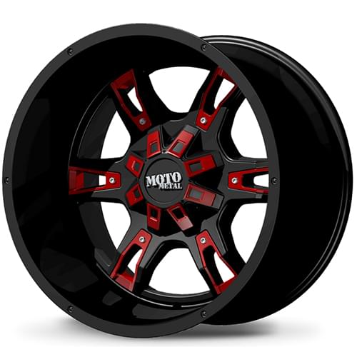 Moto Metal MO969 Satin Black W/ Red Accents Wheels 8x180 - 20x12 