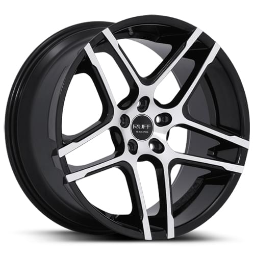 Ruff Racing R954 Flat Black W Machined Face Wheels 5x4 5 22x10 45 R954mp5f45k73